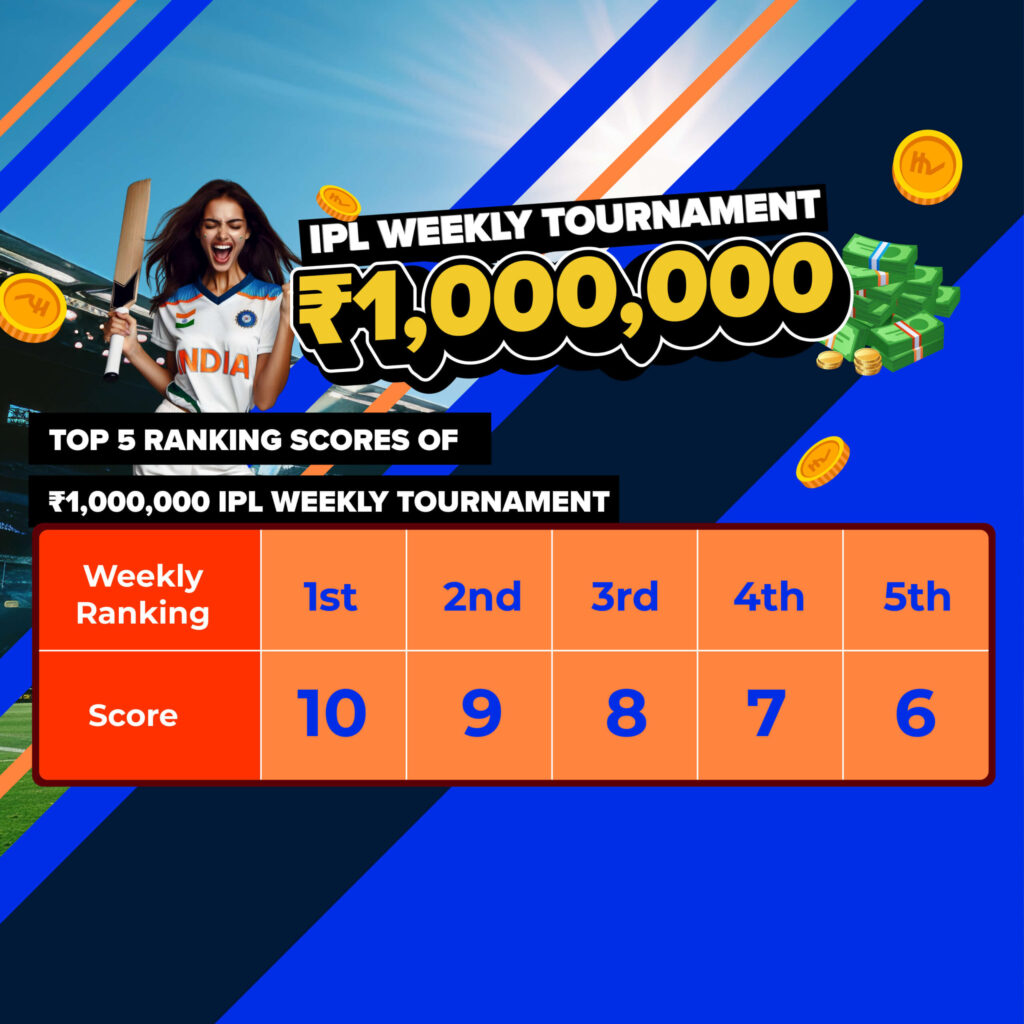 ₹1,000,000 IPL साप्ताहिक टूर्नामेंट